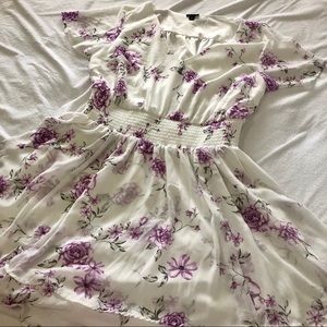 torrid | White Floral Georgette Mini Skater Dress